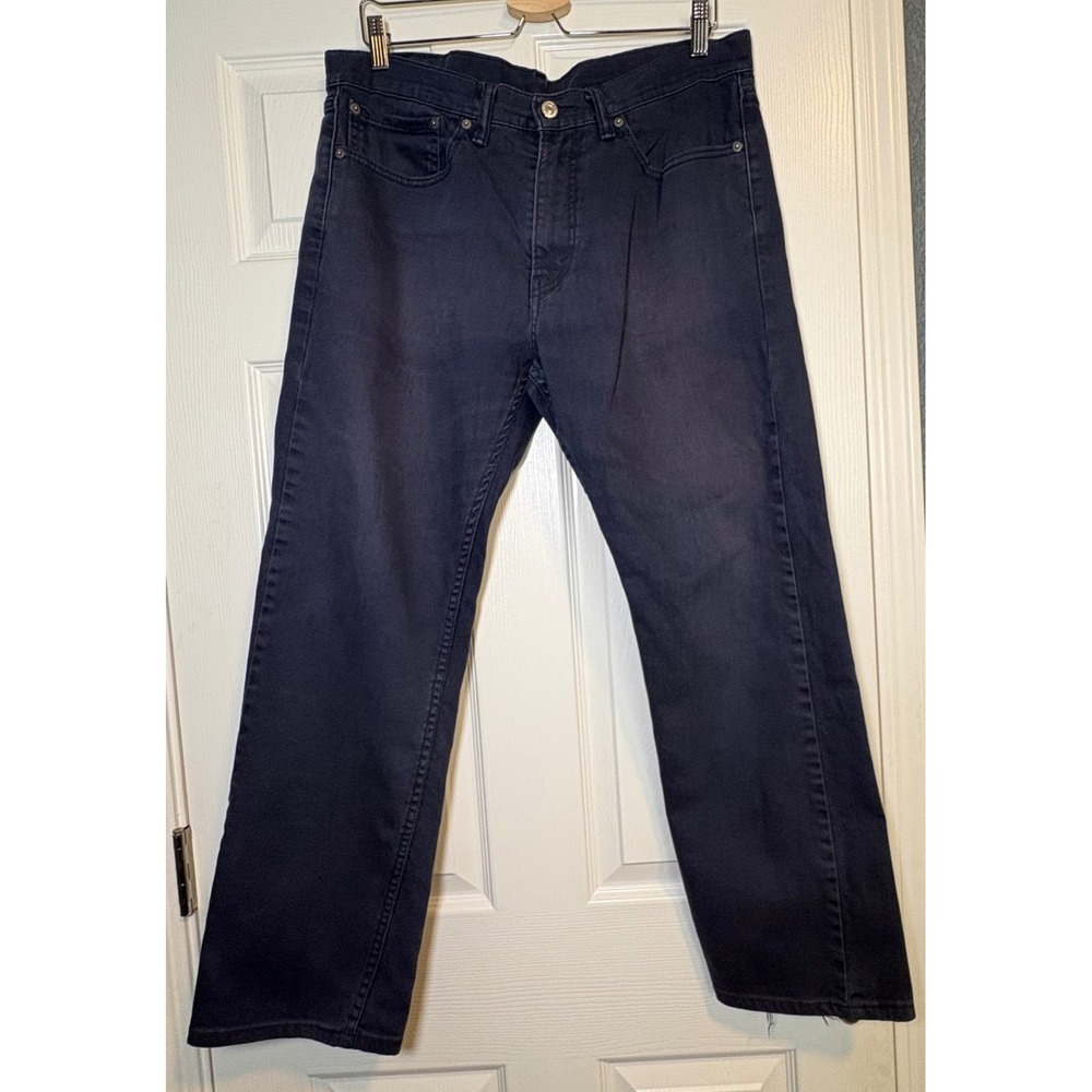 Levi's 505 Jeans Mens 34x30 Dark Wash Straight Leg Denim Red Tab